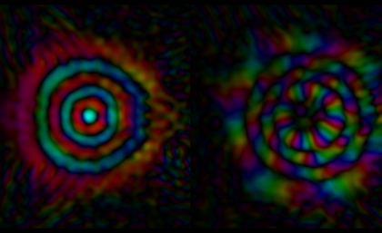 The mode sorter splits a light beam into modes Pretty colour patterns